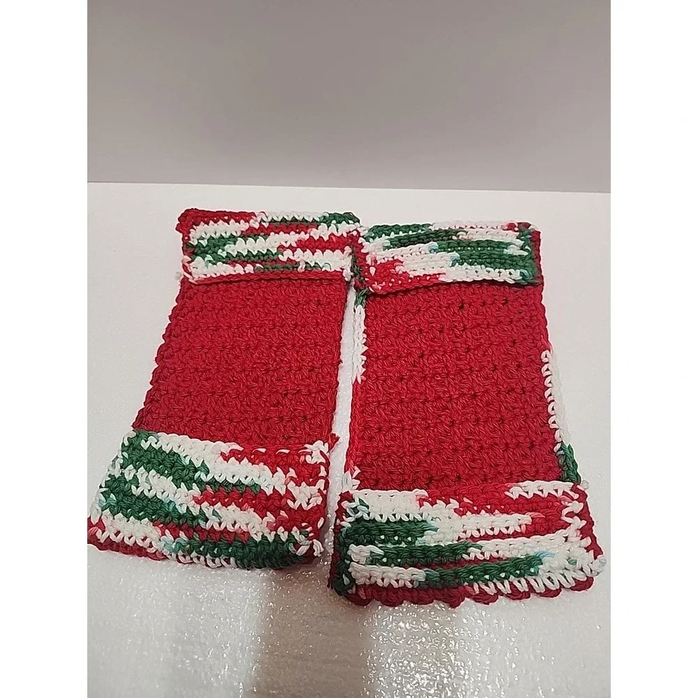Swifter Covers Reusable Set‎ of 2 Christmas Colors homemade Crochet